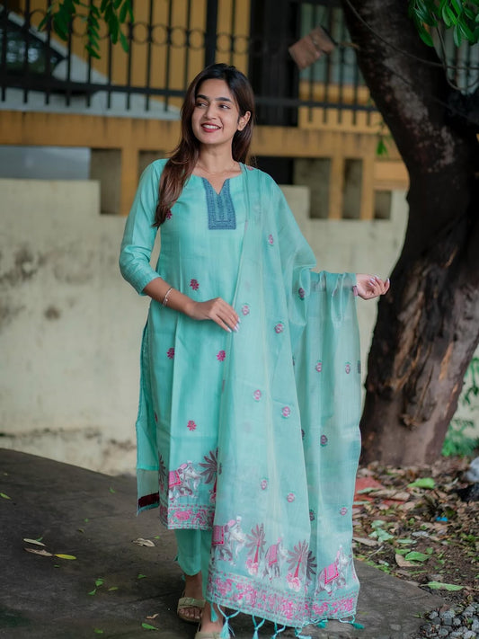 JAMDHANI COTTON WITH EMBROIDERY SALWAR SUIT