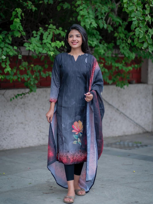 MUSLIN KURTI WITH DUPATTA