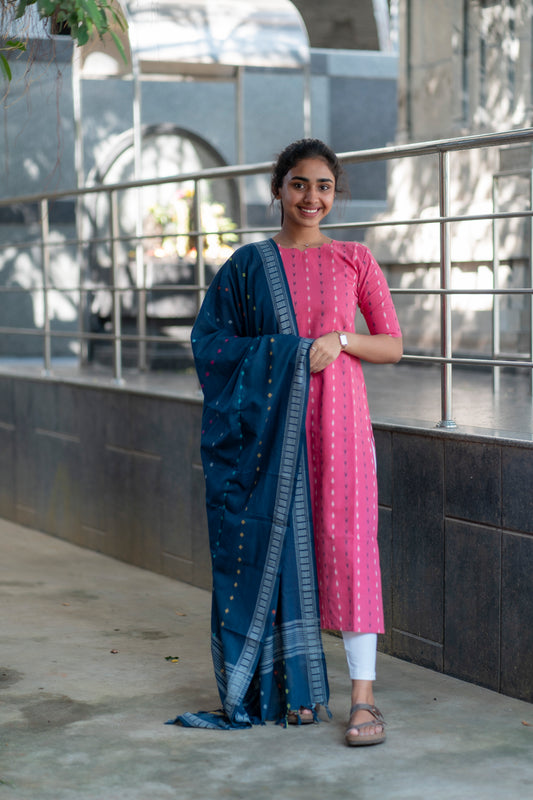 COTTON KURTI WITH DUPATTA - D168