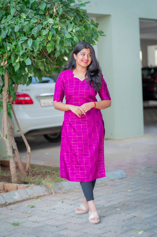 RAWSILK KURTI  - D196