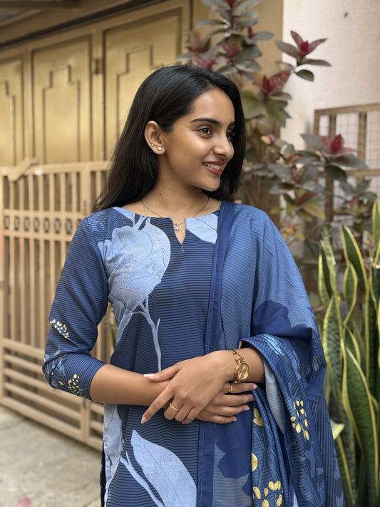 MUSLIN KURTI AND DUPATTA - D186