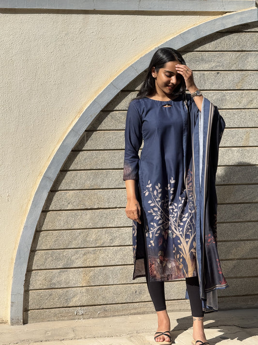 MUSLIN KURTI WITH DUPATTA - D191