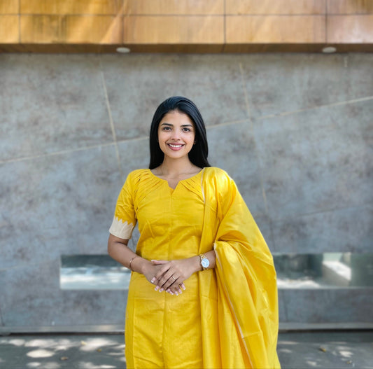 TUSSARSILK KURTI WITH DUPATTA - D187