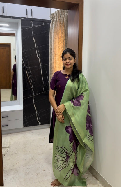 RAWSILK KURTI WITH DUPATTA