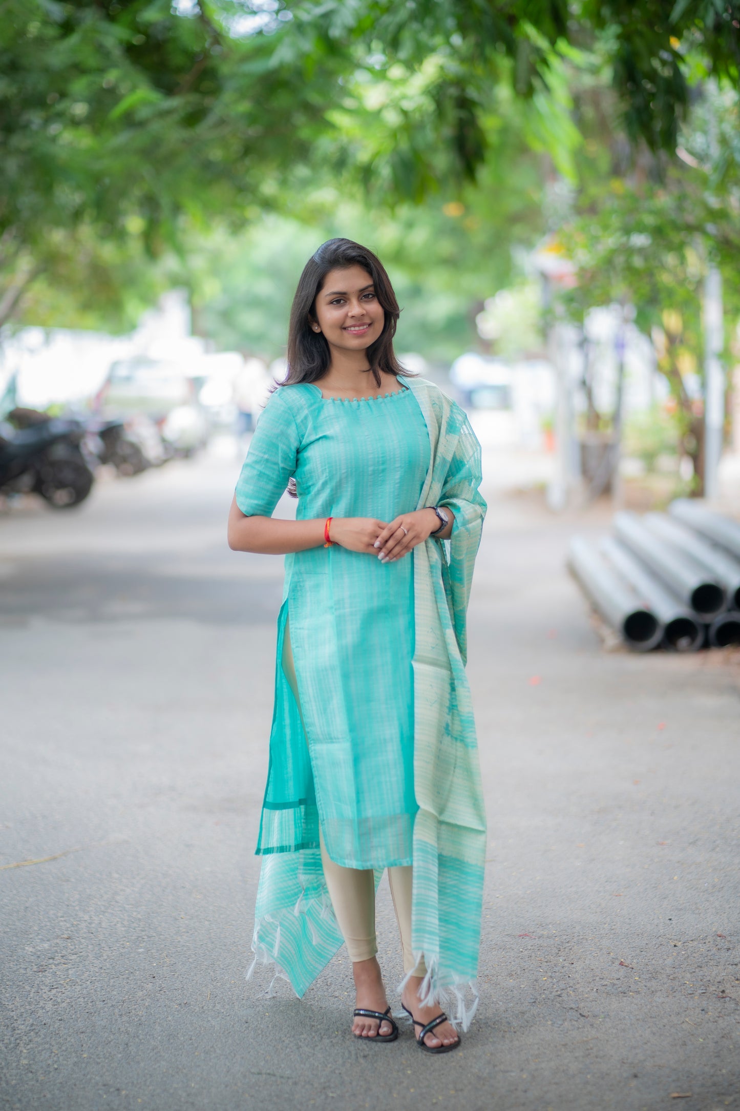 TISSUE KURTI WITH BANARAS DUPATTA