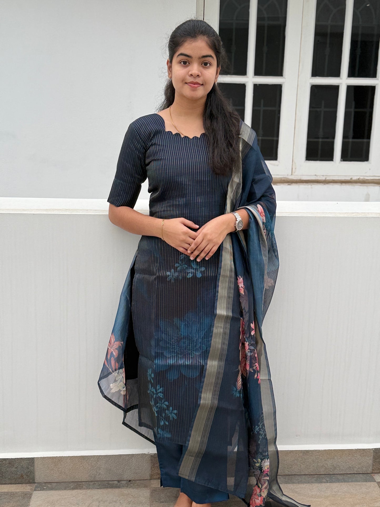 BLUE ORGANZA SALWAR SUIT