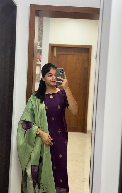 RAWSILK KURTI WITH DUPATTA