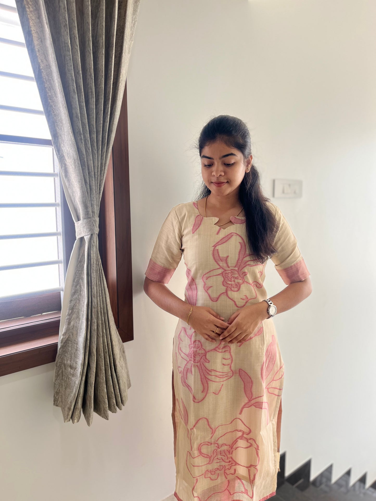 COTTON JAMDHANI KURTI WITH DUPATTA - PREORDER