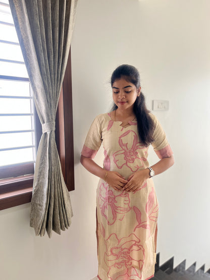 COTTON JAMDHANI KURTI WITH DUPATTA - PREORDER