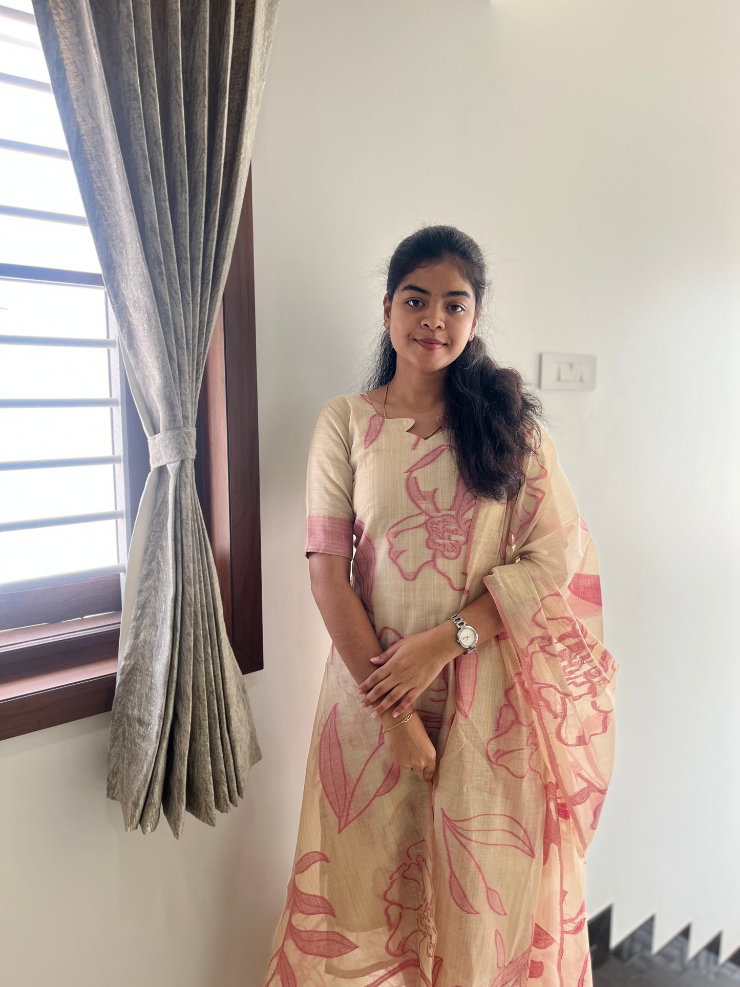 COTTON JAMDHANI KURTI WITH DUPATTA - PREORDER