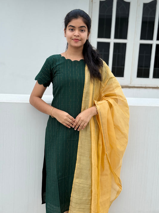 RAWSILK KURTI WITH DUPATTA