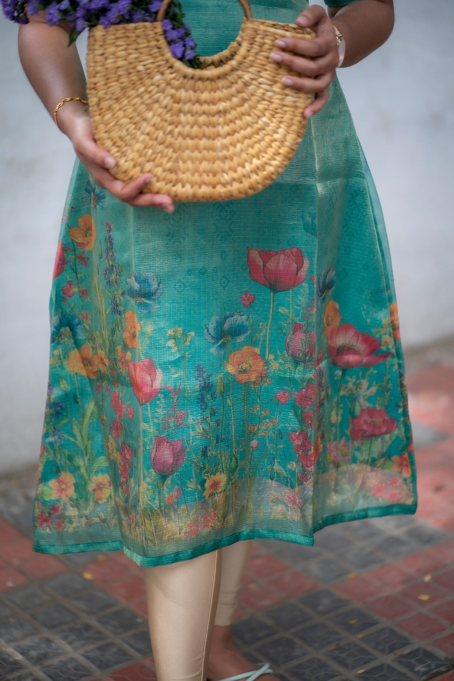 CRUSH TISSUE ALINE KURTI