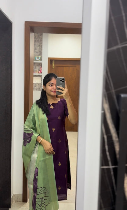 RAWSILK KURTI WITH DUPATTA