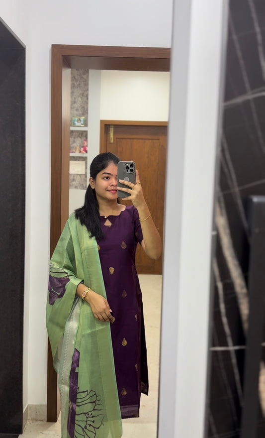 RAWSILK KURTI WITH DUPATTA - PREORDER