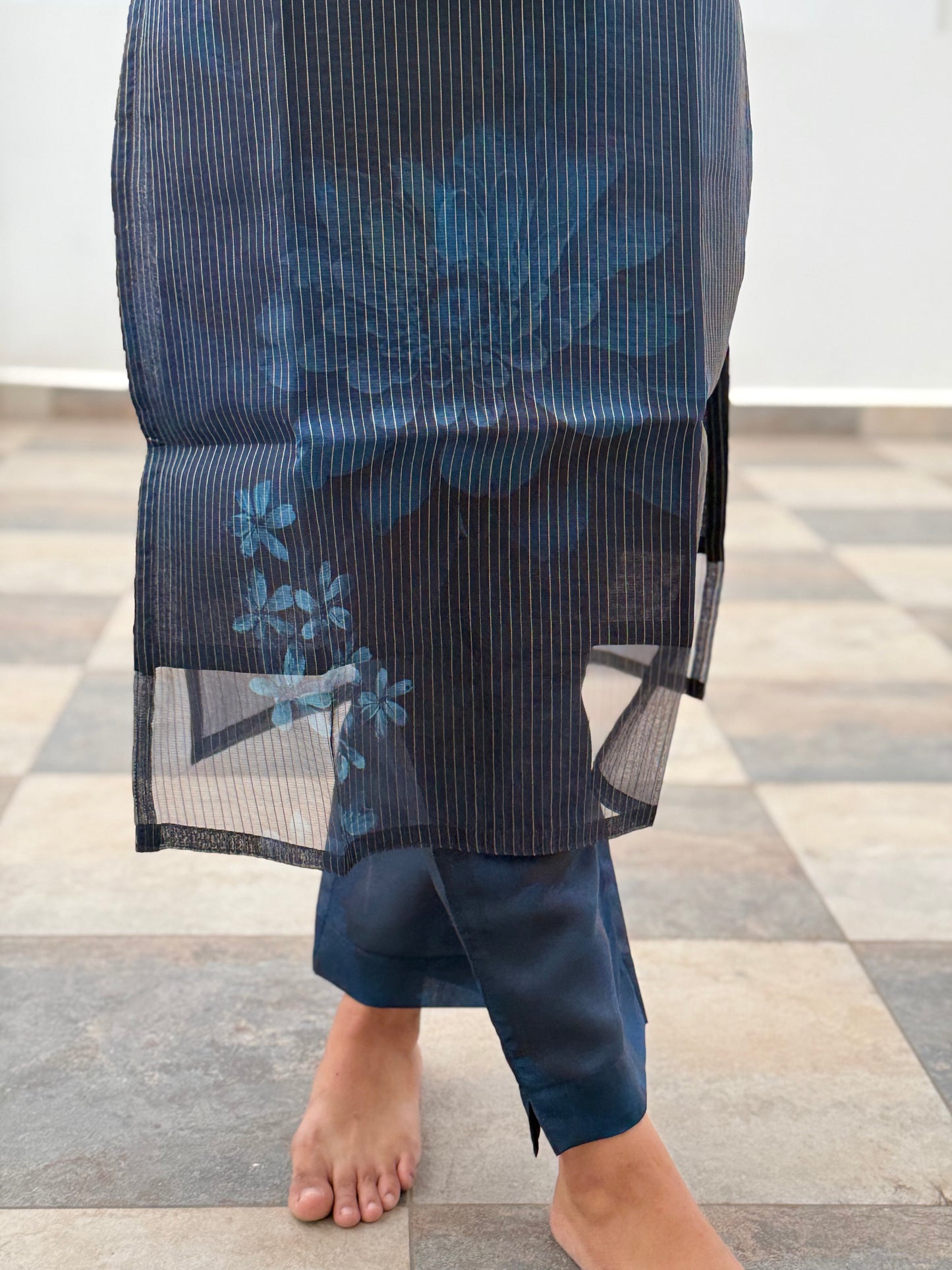 BLUE ORGANZA SALWAR SUIT