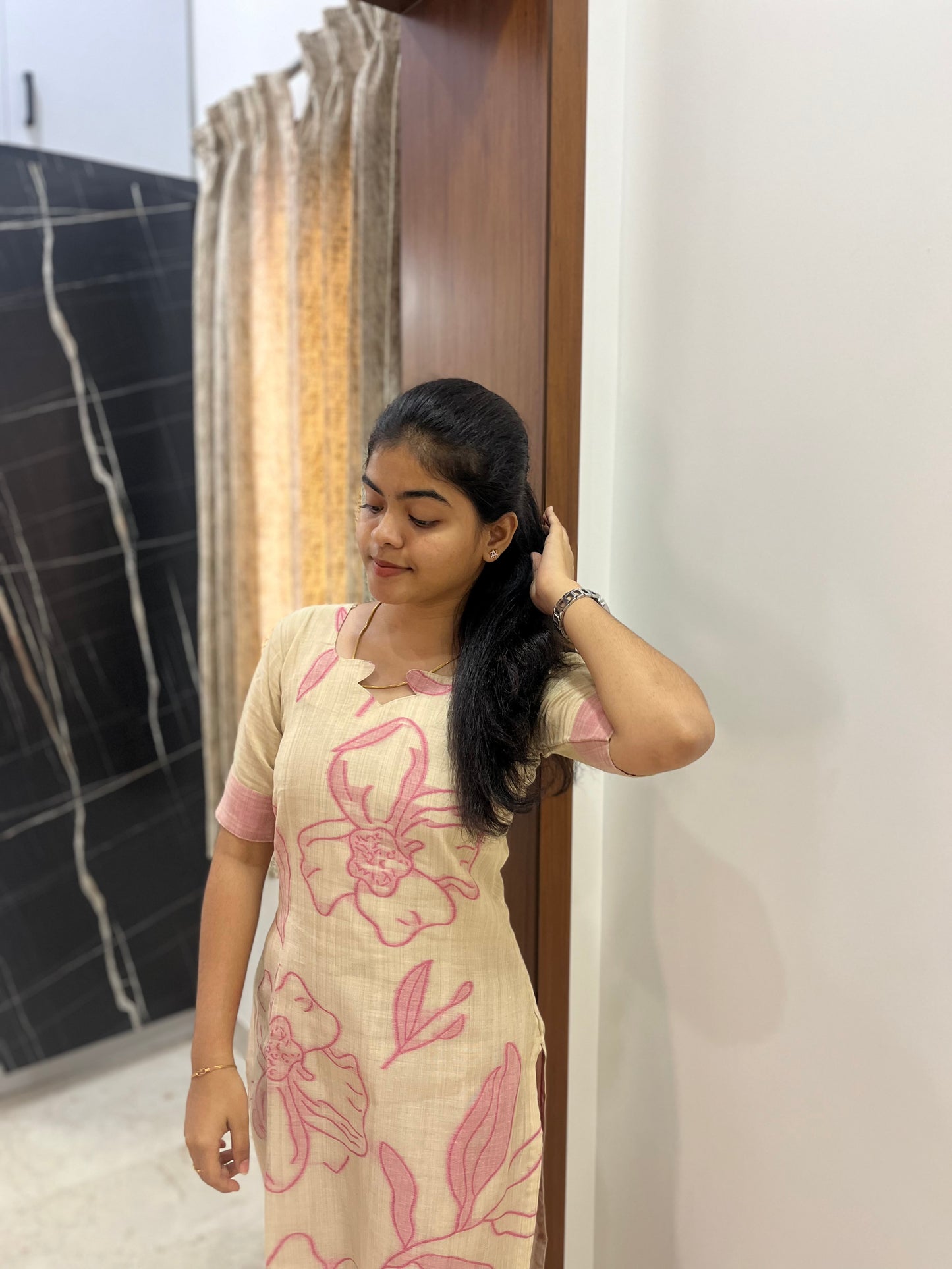 COTTON JAMDHANI KURTI WITH DUPATTA - PREORDER