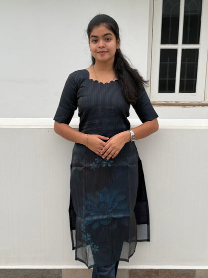 BLUE ORGANZA SALWAR SUIT