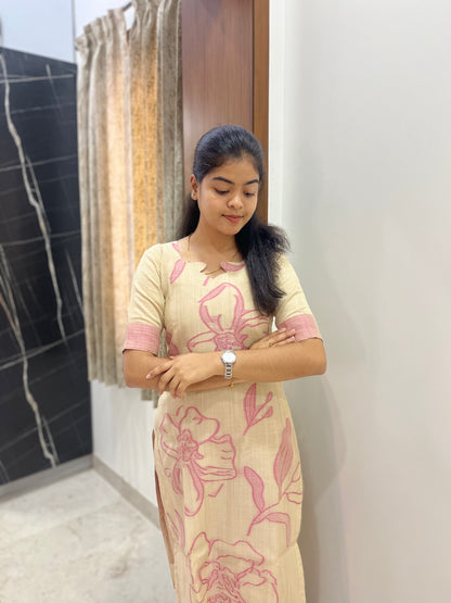 COTTON JAMDHANI KURTI WITH DUPATTA - PREORDER