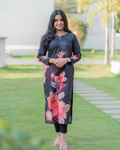LINEN KURTI AND DUPPATA