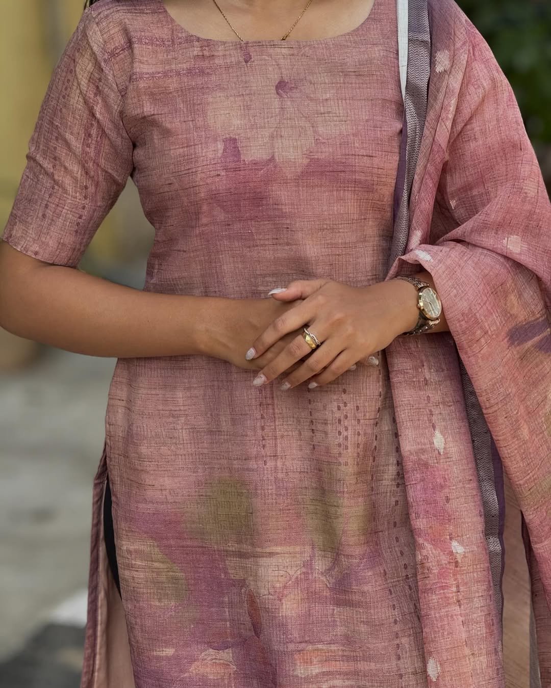 LINEN KURTI WITH DUPATTA