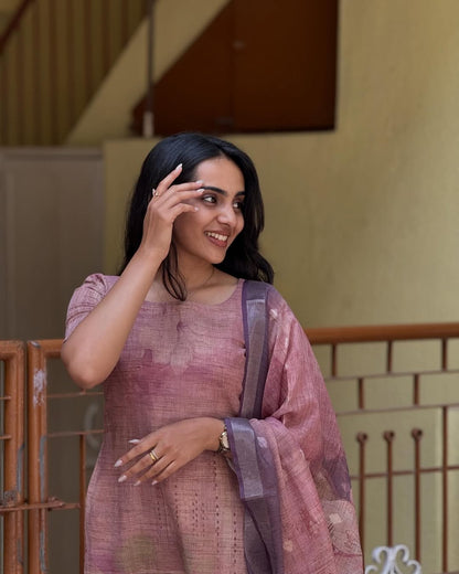 LINEN KURTI WITH DUPATTA