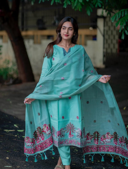 JAMDHANI COTTON WITH EMBROIDERY SALWAR SUIT