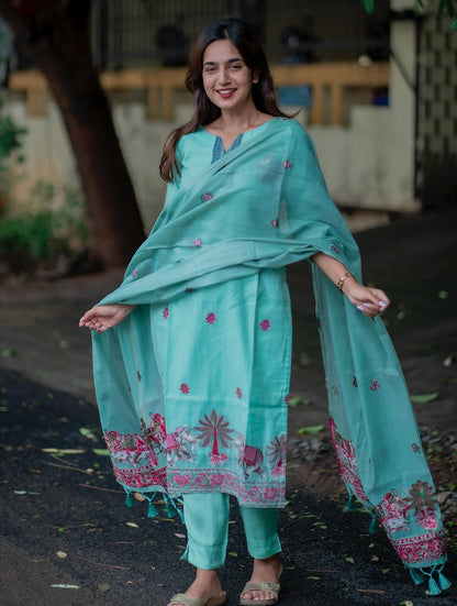 JAMDHANI COTTON WITH EMBROIDERY SALWAR SUIT