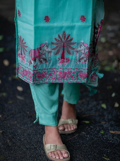 JAMDHANI COTTON WITH EMBROIDERY SALWAR SUIT