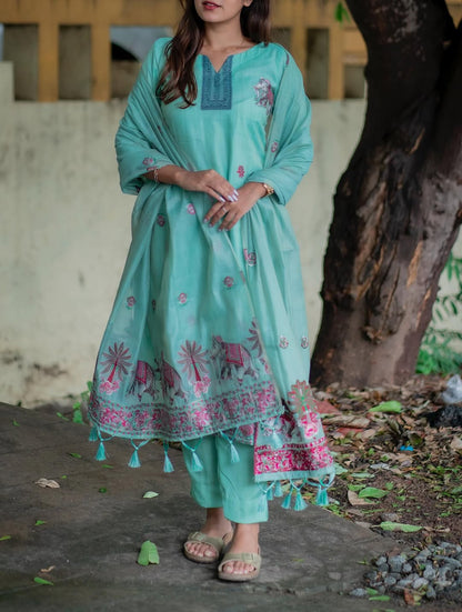 JAMDHANI COTTON WITH EMBROIDERY SALWAR SUIT