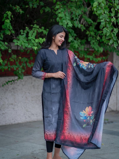 MUSLIN KURTI WITH DUPATTA