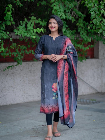 MUSLIN KURTI WITH DUPATTA