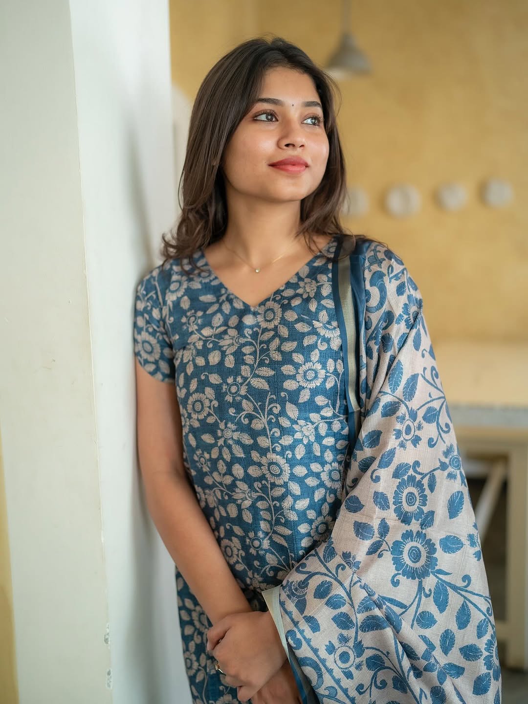 TUSSAR SILK KURTI WITH DUPATTA