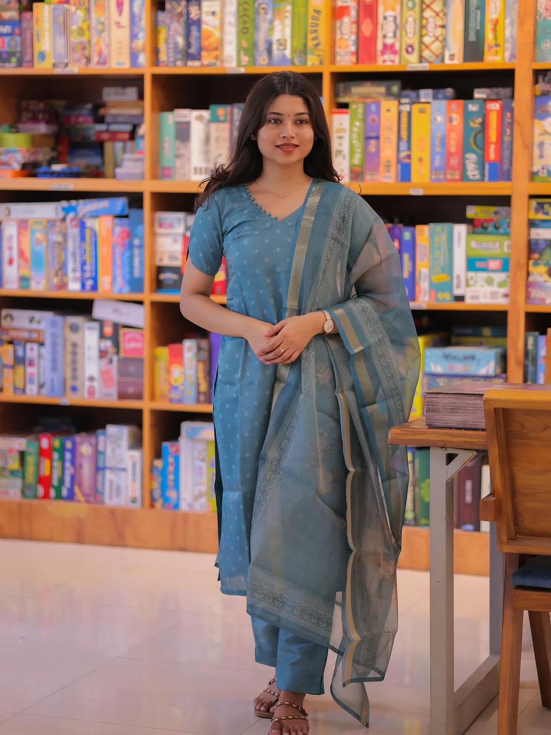 MUSLIN SHIMMER SALWAR SET