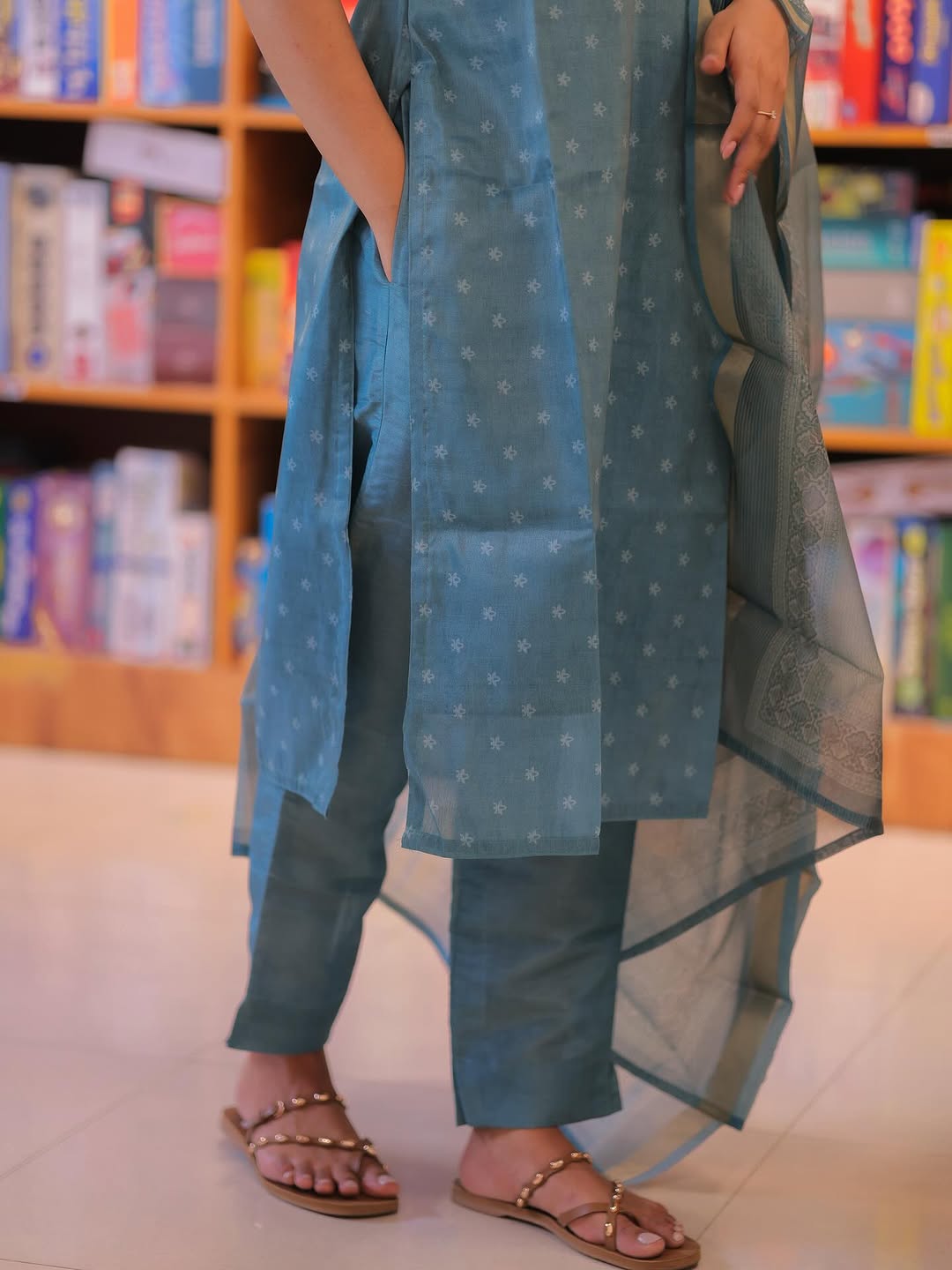 MUSLIN SHIMMER SALWAR SET