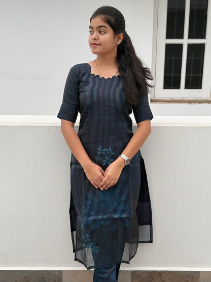 BLUE ORGANZA SALWAR SUIT