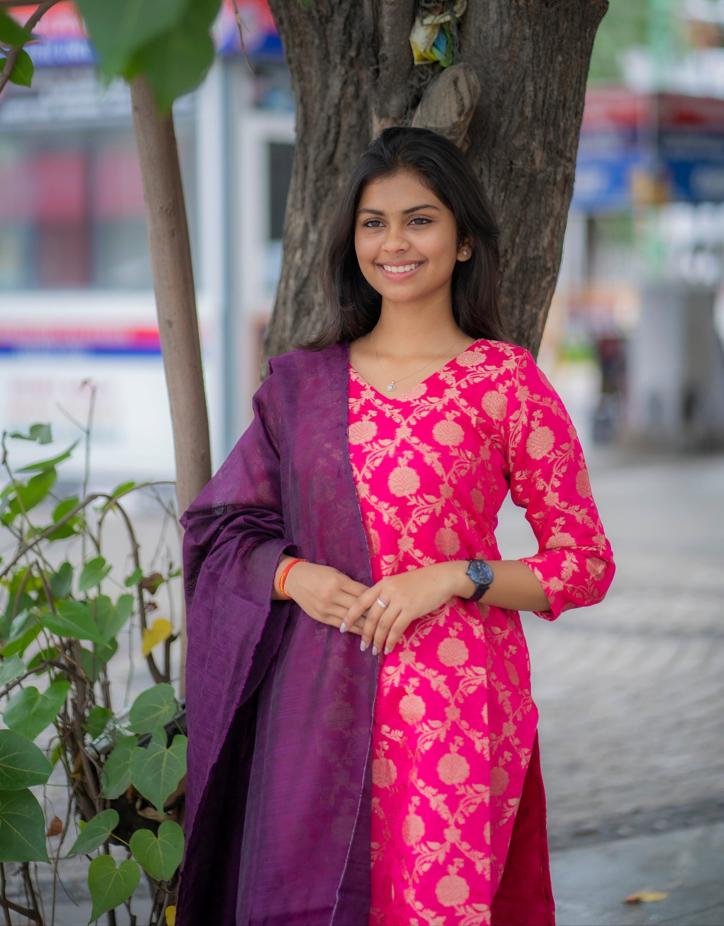 BANARAS KURTI WITH DUPATTA