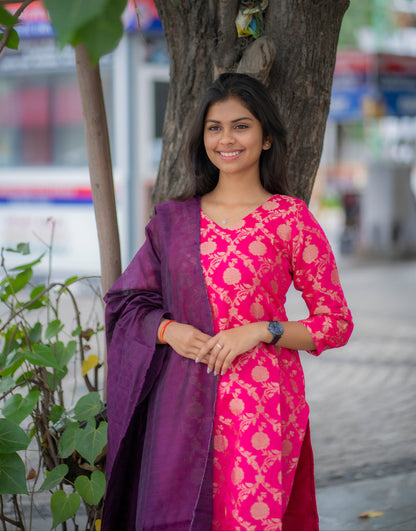 BANARAS KURTI WITH DUPATTA