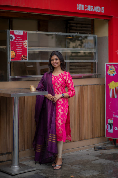 BANARAS KURTI WITH DUPATTA