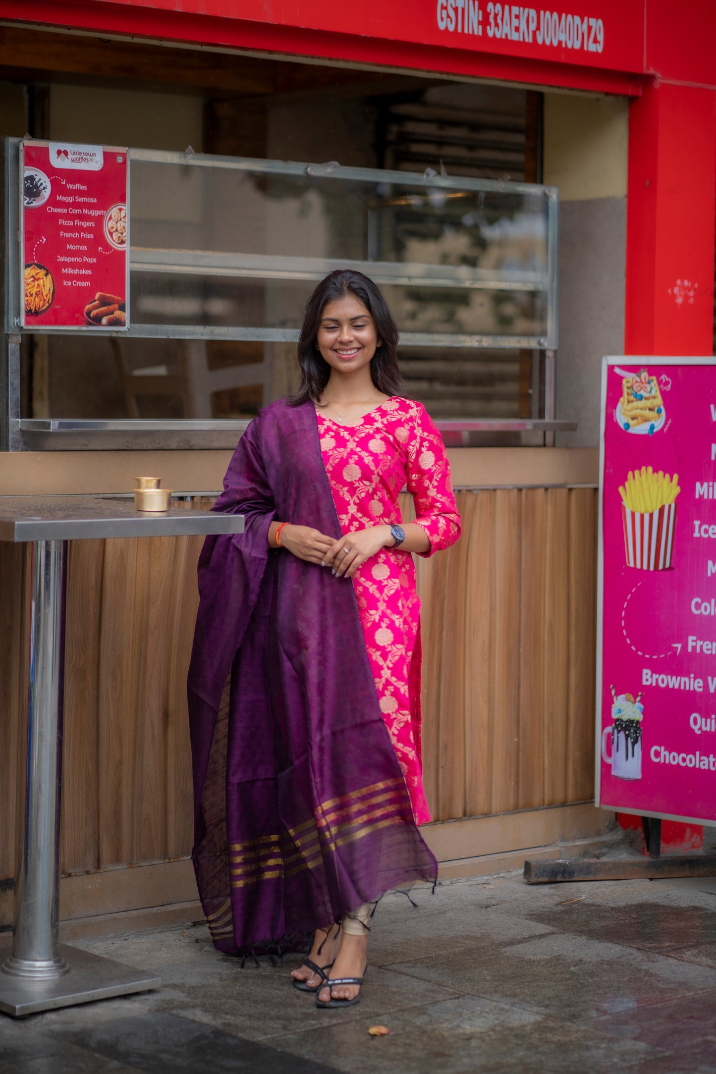BANARAS KURTI WITH DUPATTA