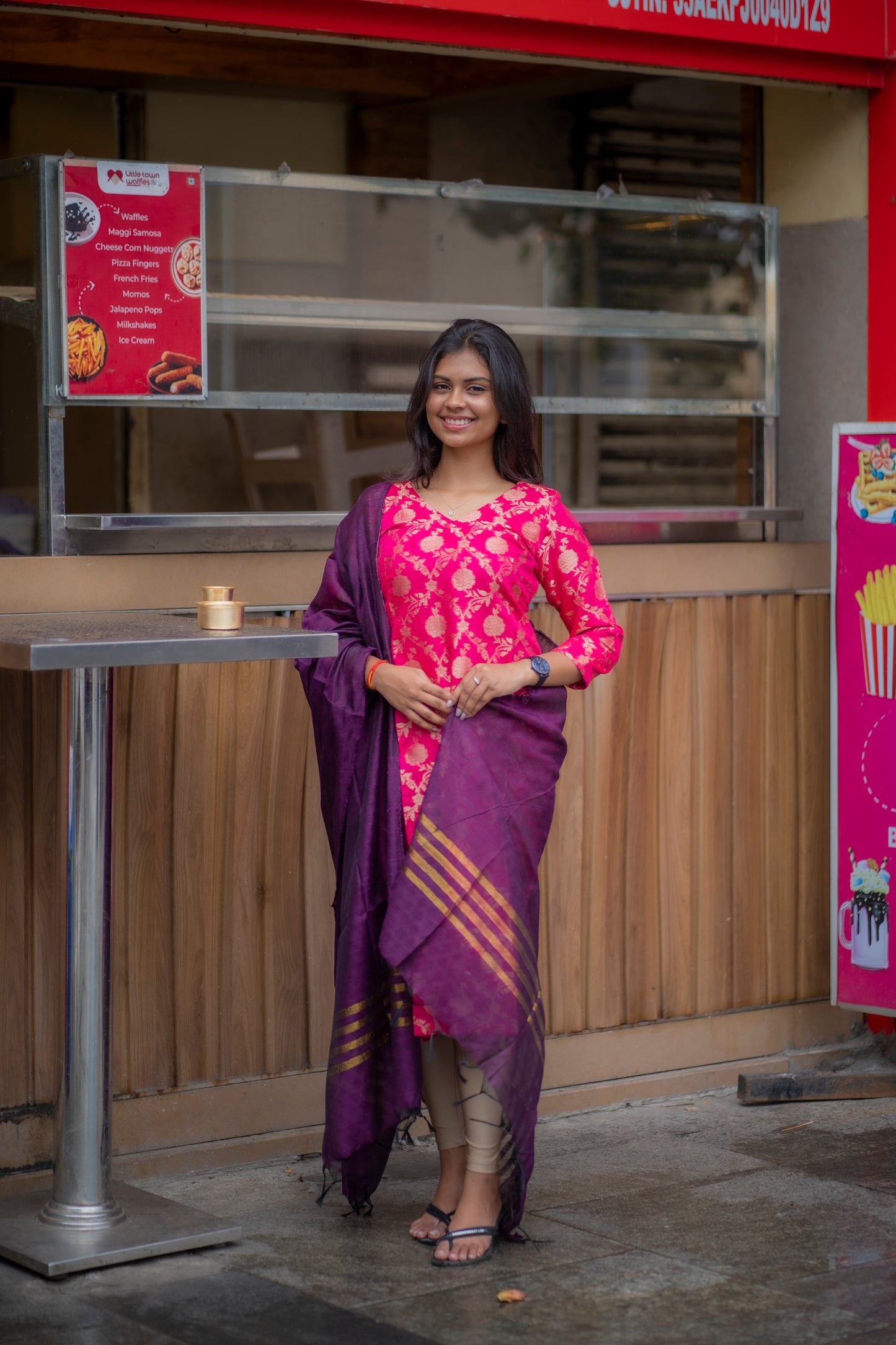 BANARAS KURTI WITH DUPATTA
