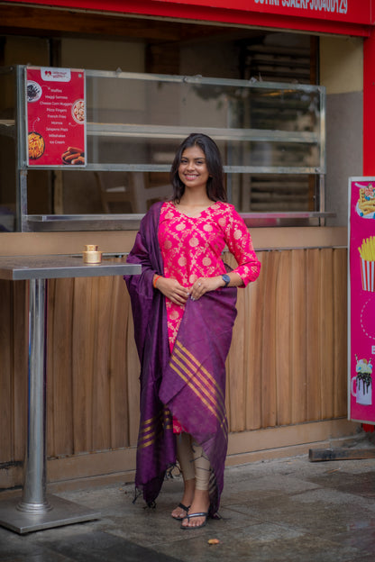 BANARAS KURTI WITH DUPATTA