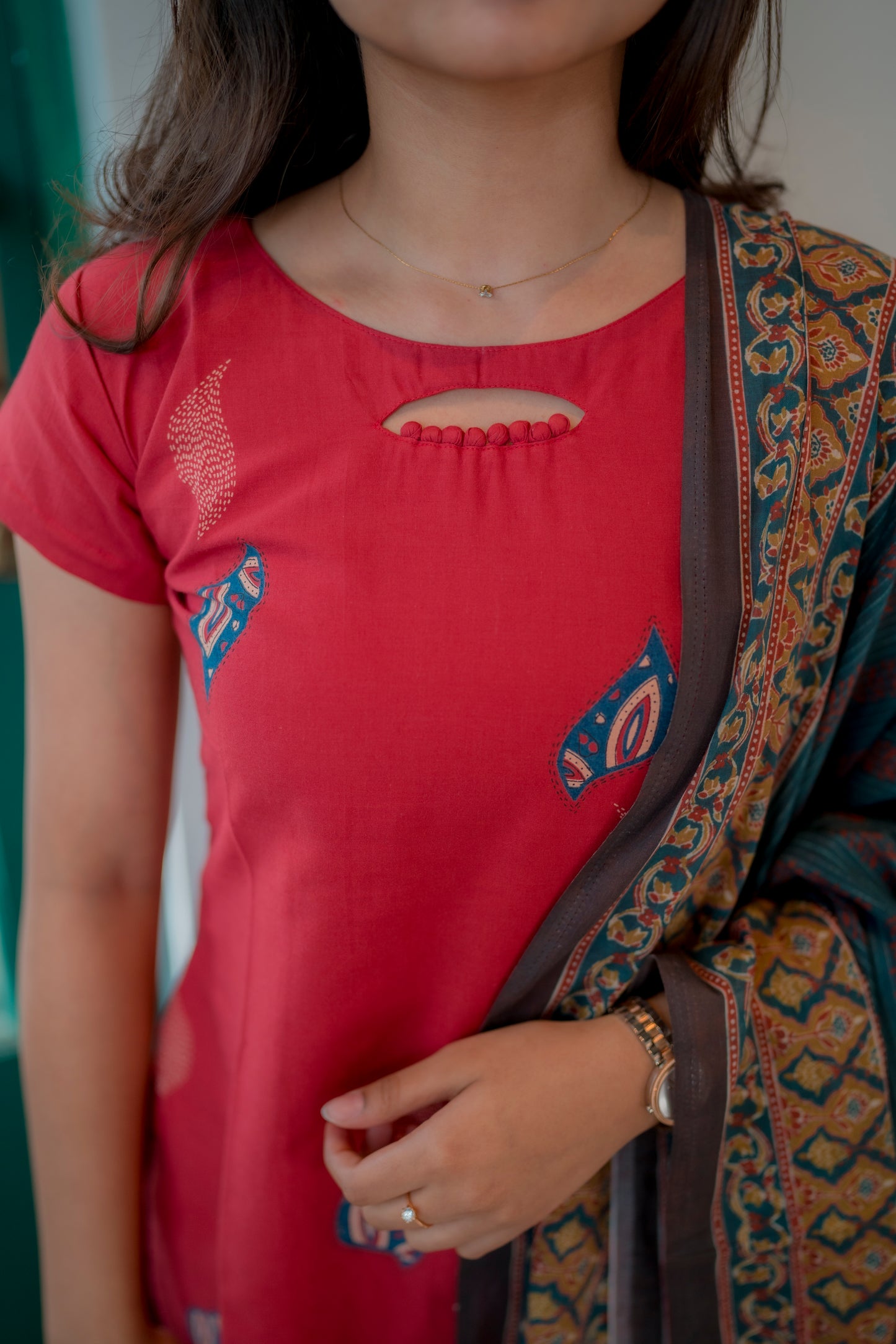 COTTON KURTI WITH DUPATTA