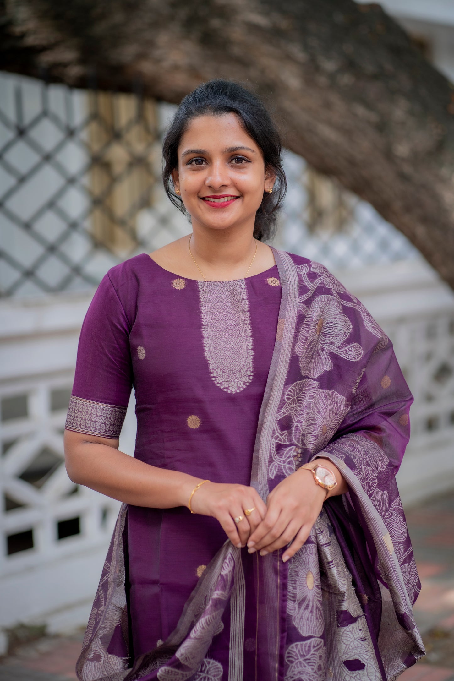 COTTON JAMDHANI KURTI WITH DUPATTA