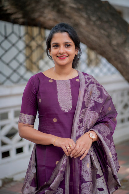 COTTON JAMDHANI KURTI WITH DUPATTA