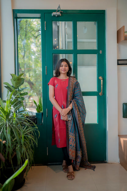 COTTON KURTI WITH DUPATTA
