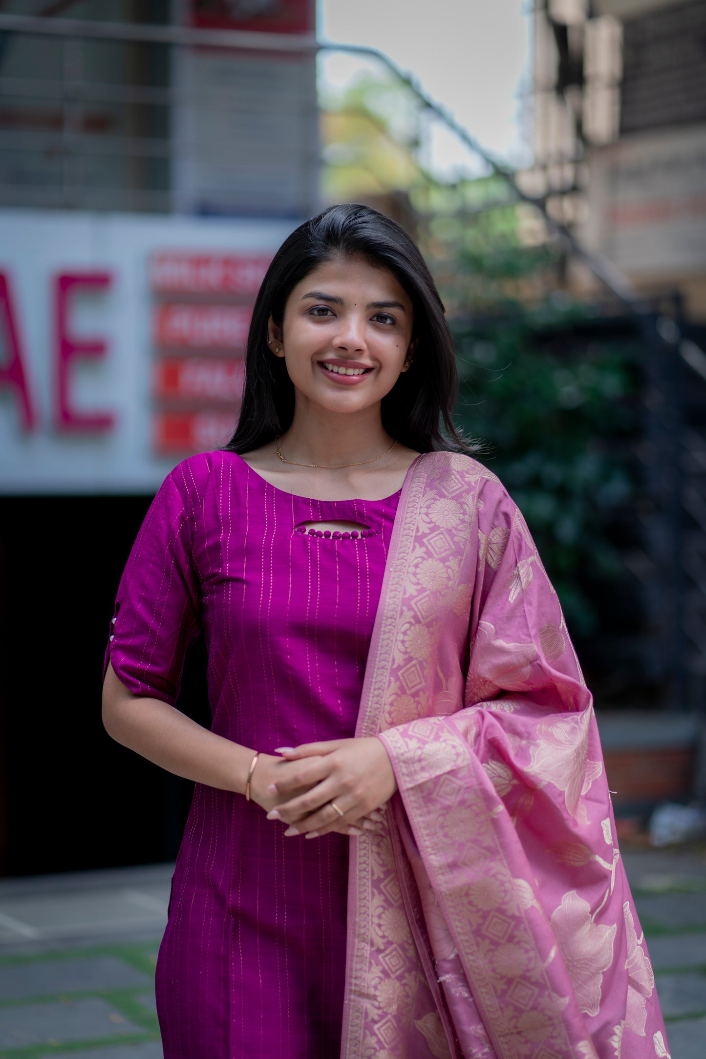 RAWSILK KURTI WITH  JACQUARD DUPATTA