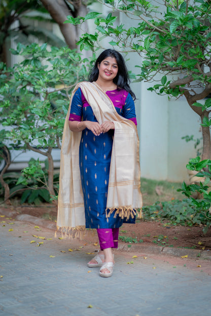 RAWSILK KURTASETS WITH DUPATTA - D195