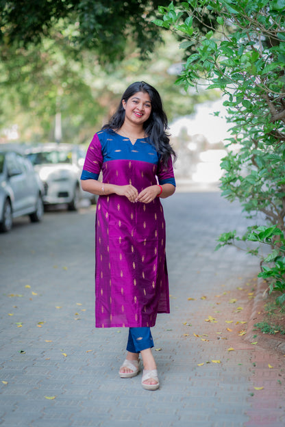 RAWSILK KURTASETS WITH DUPATTA - D195