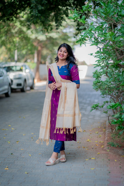 RAWSILK KURTASETS WITH DUPATTA - D195