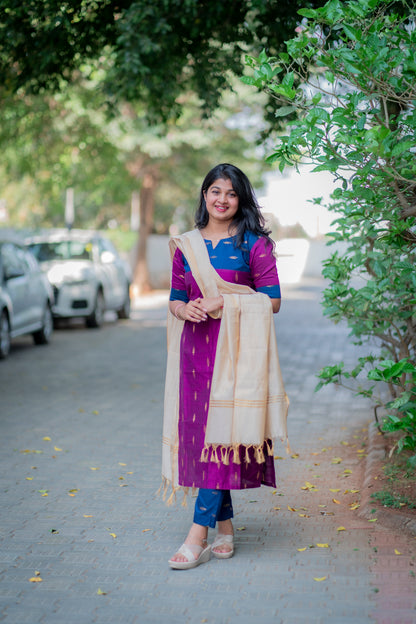 RAWSILK KURTASETS WITH DUPATTA - D195